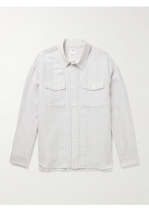Visvim - Lumber Striped Wool and Linen-Blend Twill Shirt - Men - White - 1