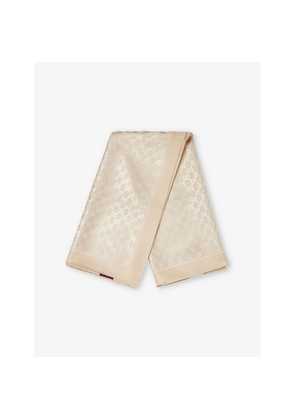 Womens Gucci Gg Monogram Silk Carré Scarf
