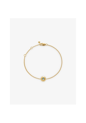 Womens Monica Vinader March Birthstone 18ct Yellow Gold-Plated Vermeil Sterling-Silver and Aquamarine Bracelet