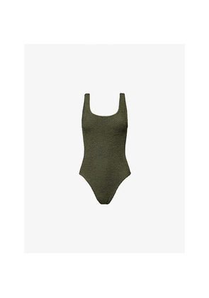 Womens Hunza G Square-Neck Seersucker Swimsuit