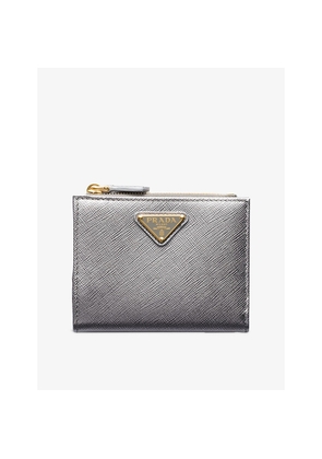 Womens Prada Brand-Plaque Small Saffiano Leather Wallet