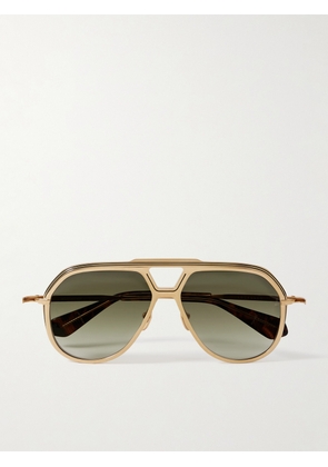 Jacques Marie Mage - Lockheed Aviator-Style Gold-Tone and Tortoiseshell Acetate Sunglasses - Men - Gold