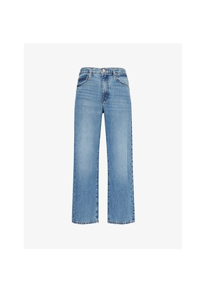 Womens Frame The Hang Five-Pockets Straight-Leg Mid-Rise Denim Jeans