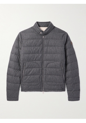 Moncler - Acorus Slim-Fit Logo-Appliquéd Quilted Flannel Down Jacket - Men - Gray - 1