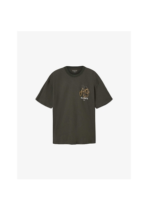 Mens Allsaints Reticulate Graphic-Print Oversized-Fit Cotton T-Shirt