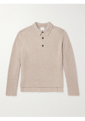 Allude - Ribbed Virgin Wool and Cashmere-Blend Polo Sweater - Men - Neutrals - S
