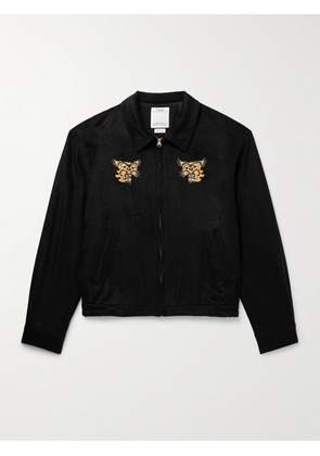 Visvim - Norad Embroidered Brushed-Silk Blouson Jacket - Men - Black - 1