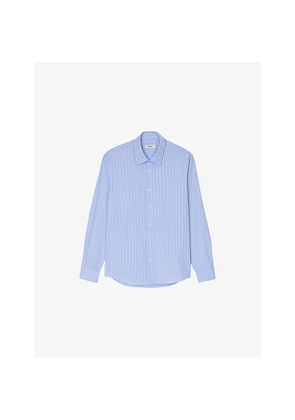 Mens Sandro Striped Long-Sleeved Cotton Shirt