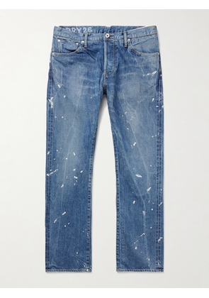 Visvim - Social Sculpture 11 Slim-Fit Straight-Leg Paint-Splattered Jeans - Men - Blue - 1