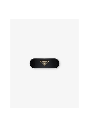 Womens Prada Triangle-Logo Plexiglass Hair Clip