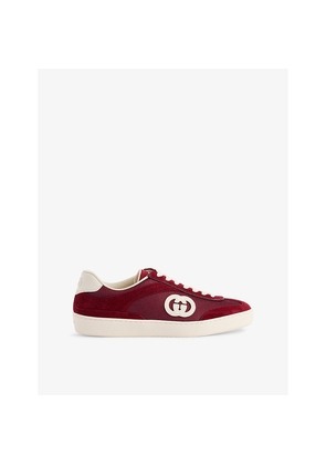 Womens Gucci Interlocking G Suede Trainers