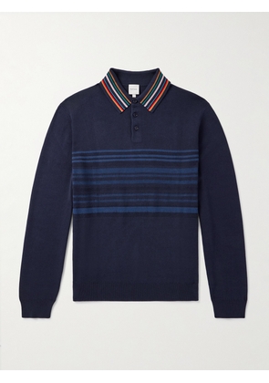 Paul Smith - Striped Cotton Polo Sweater - Men - Blue - S
