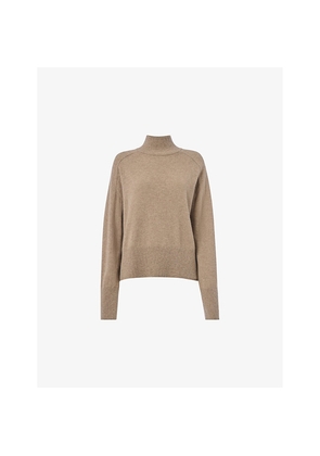 Womens Whistles Funnel-Neck Long-Sleeve Cashmere Jumper