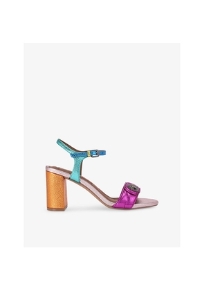 Womens Kurt Geiger London Kensington Langley 75 Colour-Block Metallic Leather Heeled Sandals