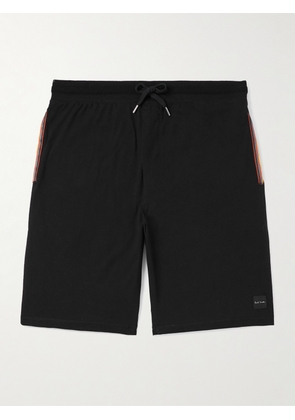 Paul Smith - Straight-Leg Logo-Appliquéd Cotton-Jersey Shorts - Men - Black - S