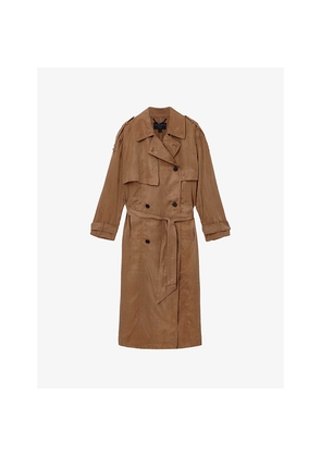 Womens Allsaints Linnie Belted Woven Trench Coat