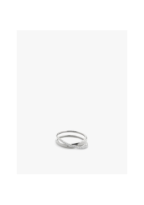 Womens Monica Vinader Nura Wrap Sterling-Silver and 0.108ct Brilliant-Cut Lab-Grown Diamond Ring