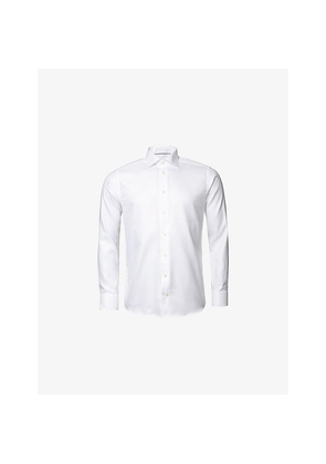 Mens Eton Cutaway-Collar Single-Cuff Slim-Fit Cotton-Twill Shirt