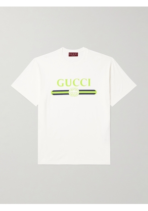 Gucci - Logo-Print Cotton-Jersey T-Shirt - Men - White - S