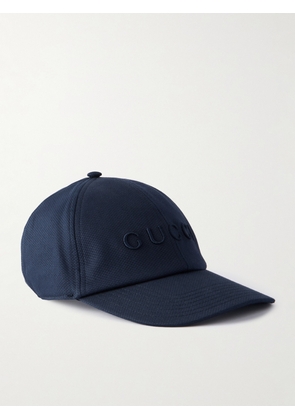 Gucci - Logo-Embroidered Cotton-Blend Canvas Baseball Cap - Men - Blue - S
