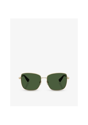 Burberry Be3158 Square-Frame Metal Sunglasses