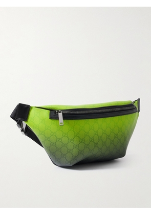 Gucci - Chroma Dégradé Monogrammed Full-Grain Leather Belt Bag - Men - Green - EU 90