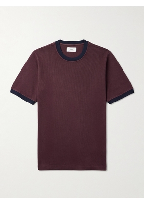 Mr P. - Two-Tone Organic Cotton-Jersey T-Shirt - Men - Purple - XS