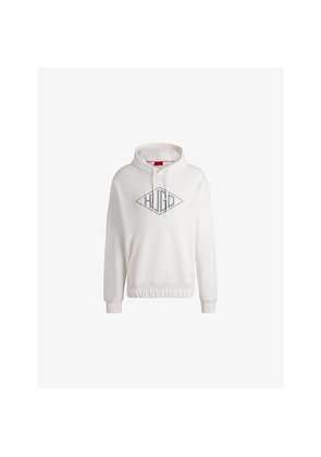 Mens Hugo Branded Kangaroo-Pocket Cotton-Jersey Hoody