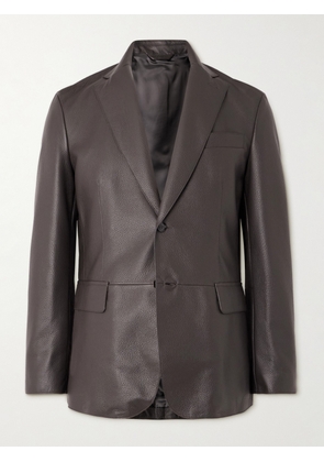Brioni - Full-Grain Leather Blazer - Men - Brown - IT 46