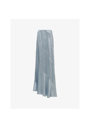 Womens Leem Asymmetric Panelled Satin Maxi Skirt
