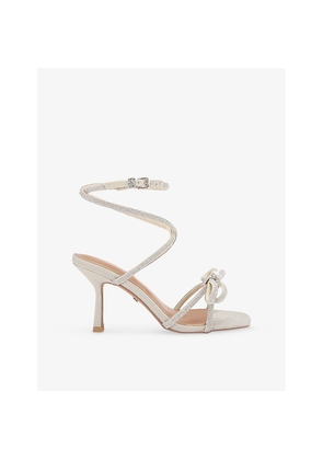 Womens KG Kurt Geiger Avery Crystal-Embellished Woven Heeled Sandals