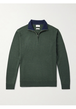 Hartford - Wool and Cashmere-Blend Half-Zip Sweater - Men - Green - S
