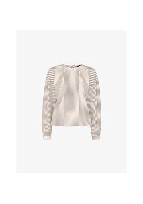 Womens Whistles Kirstie Striped Cotton Blouse