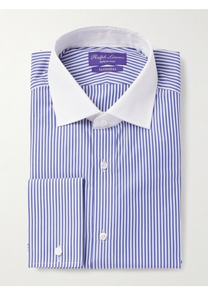 Ralph Lauren Purple Label - Striped Cotton-Poplin Shirt - Men - Blue - UK/US 14.5