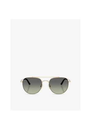 Oliver Peoples Ov1346S R-10 Pilot-Frame Metal Sunglasses
