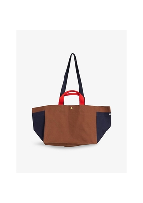 Hay Small Weekend Colour-Block Cotton-Canvas Tote Bag