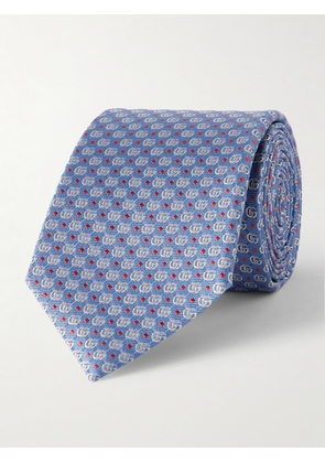 Gucci - 7cm Logo-Jacquard Silk Tie - Men - Blue