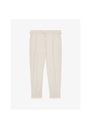 Mens Reiss Cantwell Tapered-Leg Cotton-Blend Trousers