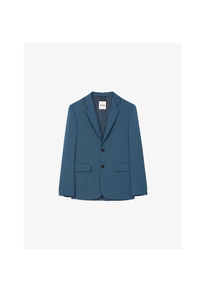Mens Sandro Single-Breasted Notch-Lapel Wool Blazer