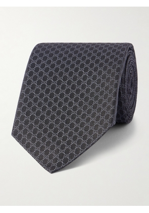 Gucci - 7cm Logo-Jacquard Silk Tie - Men - Black