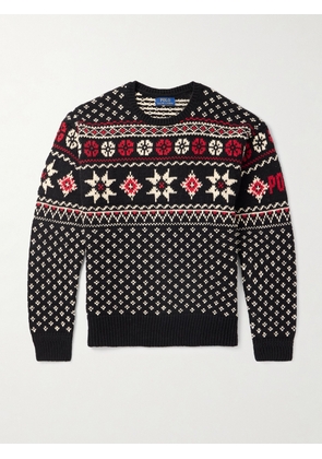 Polo Ralph Lauren - Intarsia Cotton and Cashmere-Blend Sweater - Men - Black - S