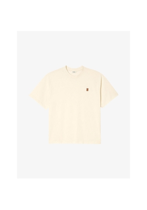 Mens Sandro Logo-Patch Crewneck Cotton T-Shirt