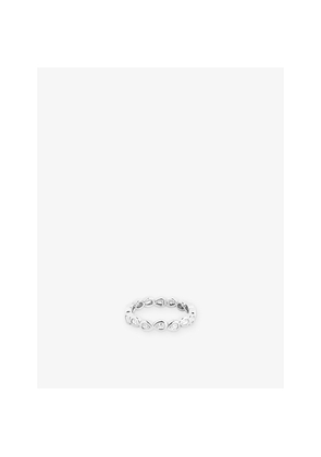 Womens Astrid & Miyu Pear 18ct Yellow Gold-Plated Sterling-Silver and Zirconia Eternity Ring
