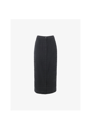 Womens Whistles Sienna Plisse Slim-Fit Stretch-Woven Midi Skirt