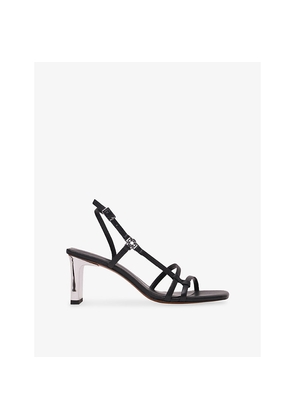 Womens Maje Square-Toe Leather Heeled Sandals