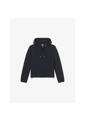 Mens Sandro Hooded Zip-Up Stretch-Woven Jacket