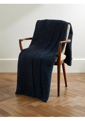 Inis Meáin - Ribbed Merino Wool and Cashmere-Blend Blanket - Men - Blue