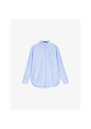 Womens Maje Relaxed-Fit Chest-Pocket Cotton-Poplin Shirt