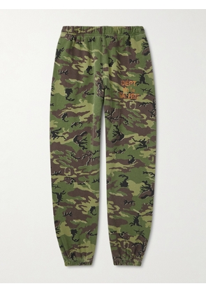Gallery Dept. - Tapered Camouflage and Logo-Print Cotton-Jersey Sweatpants - Men - Green - XS