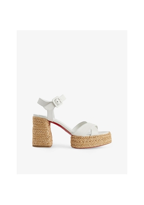 Womens Christian Louboutin Calakala 85 Leather Espadrilles